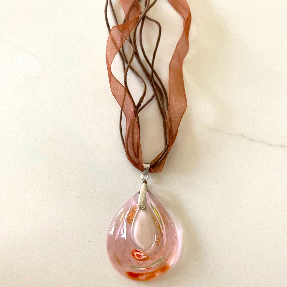 Beautiful glass charm necklace